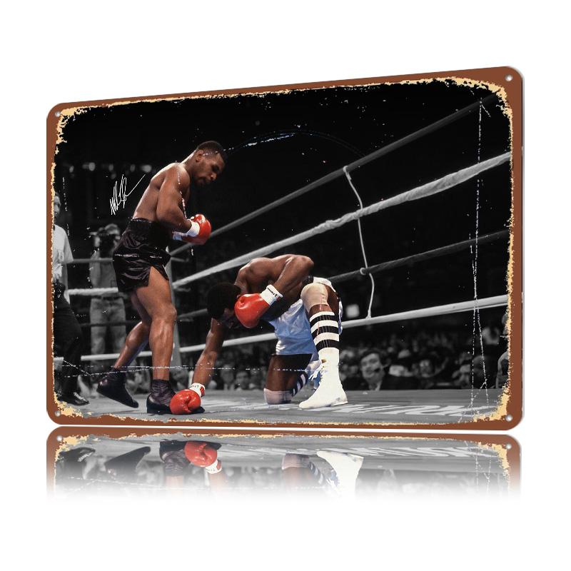 Mike Tyson D Texture Printed Poster Custom Vintage Metal Tin Plate Sign for Wall Art Home Decor Living Room Bedroom Decoration