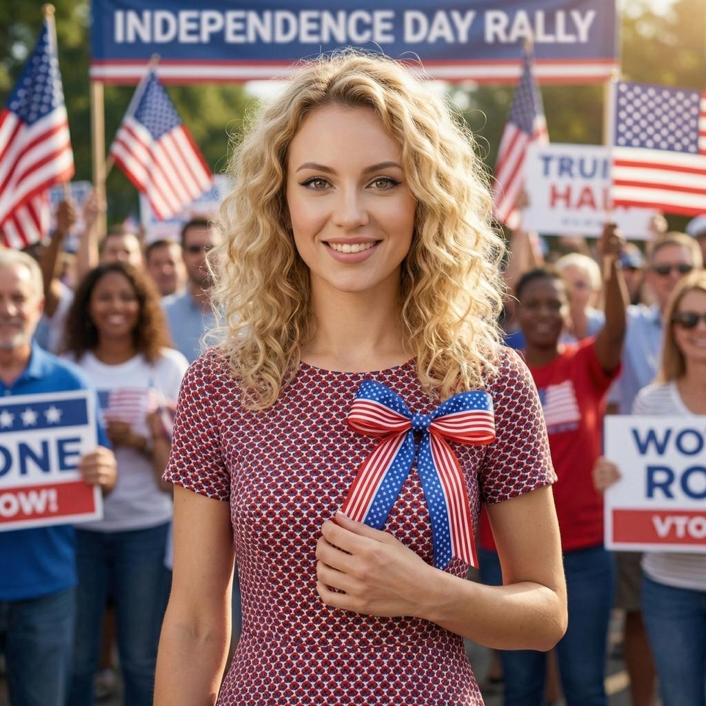 American Independence Day Ribbon, A Must-have Decorative Ribbon For Presidential Campaigns.