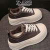 Leather Board Shoes Women's Thick-soled Heightening White Shoes 2025 New Autumn and Winter Velvet Two Cotton Shoes Casual Sports Shoes