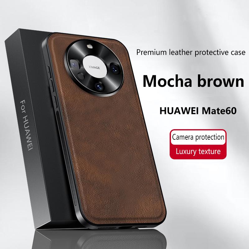 For Huawei Mate 60 & Mate 60 Pro Case Magnetic Elegant Leather Wear-Resistant Lens Fully Covered Non-Slip Grip Edge Cover Shell
