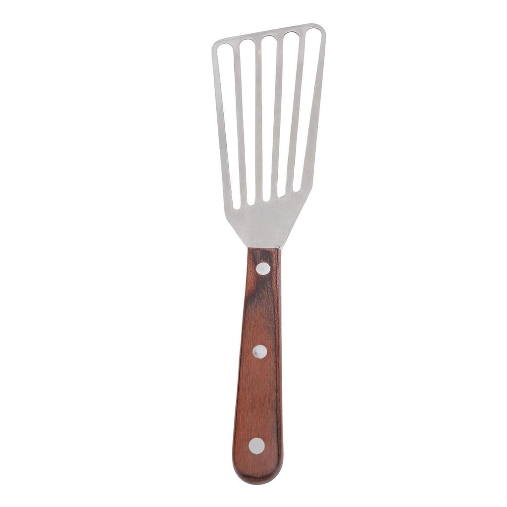 Fish Spatula Stainless Steel for Cooking with Wood Handle Multifunctional Barbecue Turner