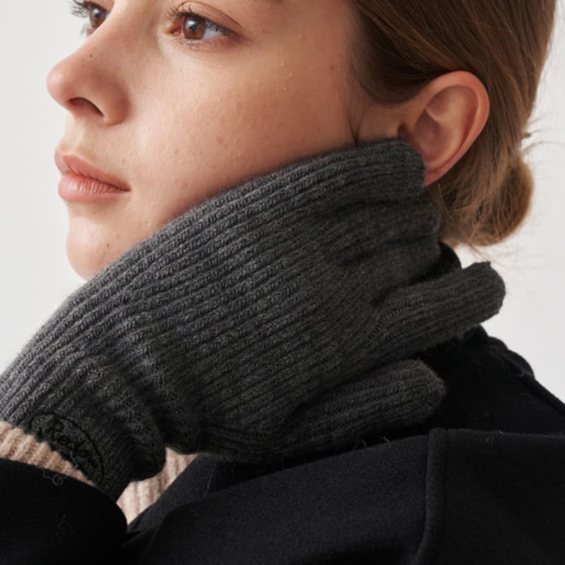RECLOW KNIT LOGO GLOVE CHARCOAL