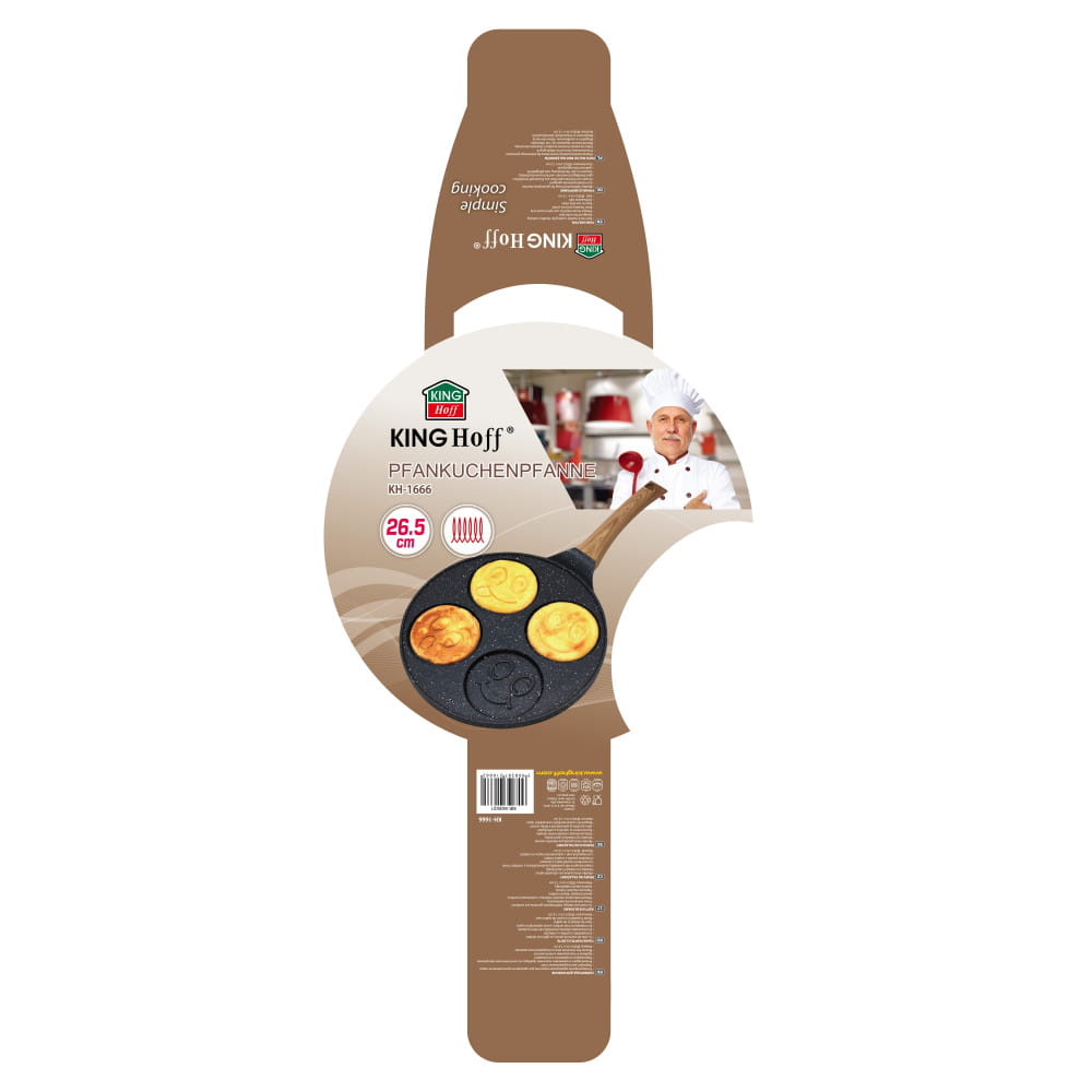 Patelnia do naleśników placków 26cm pancake buźki KINGHOFF KH-1666