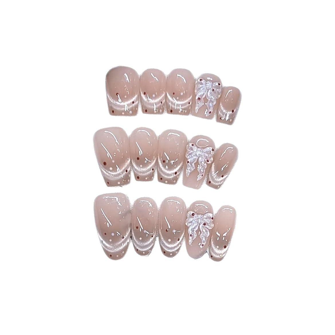 

Чистая ручная работа Броня для ношения Полка в горошек Бабочка Рельеф Бабочка Французский кошачий глаз Ношение Наклейка для нейл-арта Large L