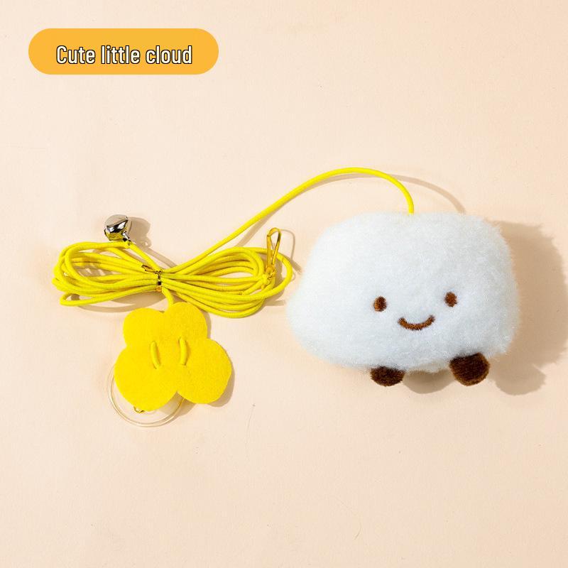 Elastic Feather Cat Teaser with Bell & Mouse for Door Hanging