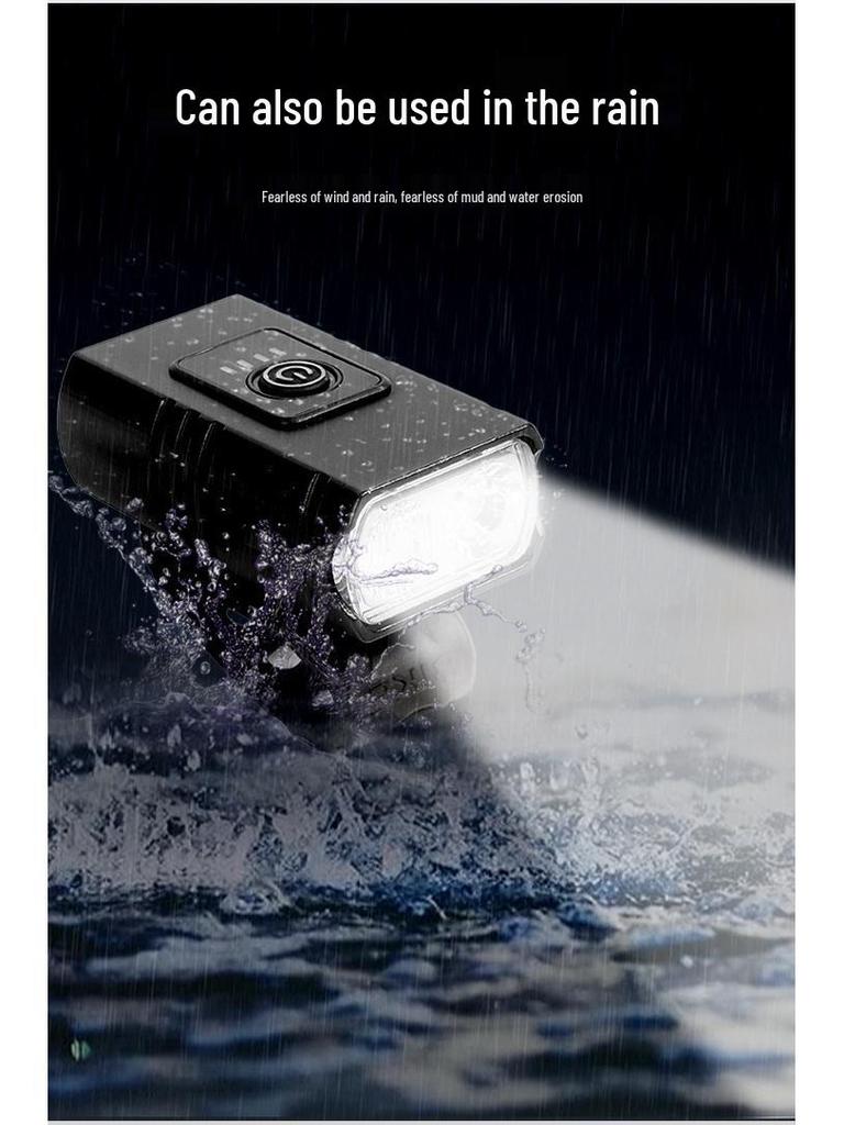 Aluminum Alloy Bike Headlight & Taillight Set: High-Brightness with Power Display for Night Riding