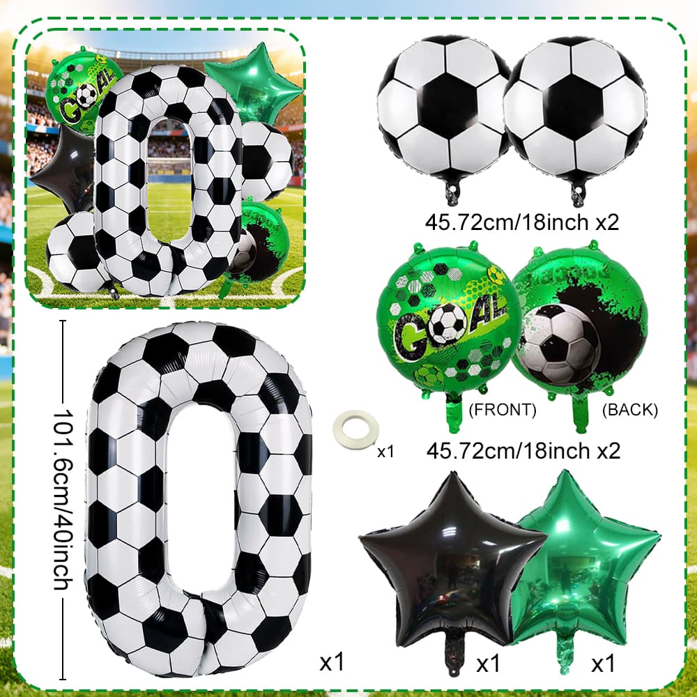 Football Digital Balloon Party Decoration Balloon Football Printed Digital Balloon 0-9 for Football Theme Birthday Party Balloon
