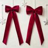 Red Christmas Decor Single Ear Large Bow Ornament Elegant Hanging Bow Prop  Christmas Party