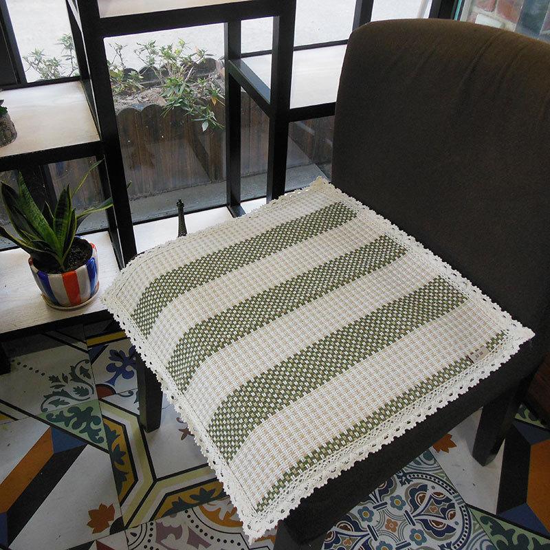 Seat Cushion Lace-up Thick Fabric Four Seasons Seat Cushion Summer Cotton Linen Office Student Dining Chair Stool Cushion