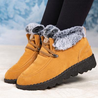 Boots  New Women's Winter Boots Snow Botas Mujer Low Heels Ankle Boots With Fur Warm Winter Footwear Female Fur Shoes Woman