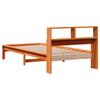 Solid Wood Bed with Shelf Without Mattress Wax Brown 75 x 190 cm