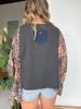 New Printed Crew Neck Loose Casual Batwing Sleeve Top for Women
