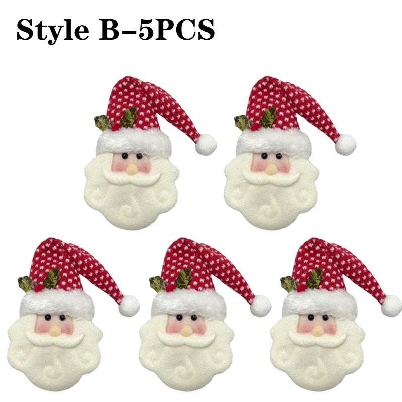 1-10PCSChristmas Knitted Fabric Doll OrnamentsSanta Claus Hanging Decorations XmasTree Pendant Holiday Party Home Scene Supplies