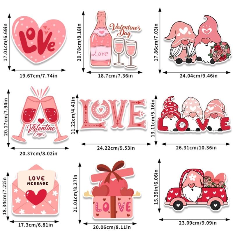 Valentines Day Door Hanger Paperboard Hanging Sign Decors Door Decorations Outdoor Indoor Wall Decors Party Supplies