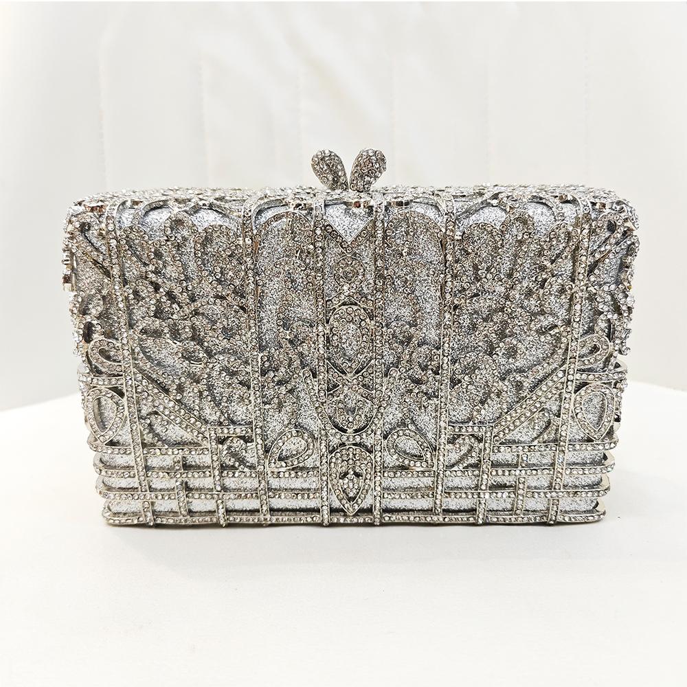 

Gold/Silver Crystal Clutch Evening Party Bag Blue Women Diamond Handbags Rhinestone Lady Dinner Banquet Purses Formal Clutches 20cmX12cmX6cm серебряный