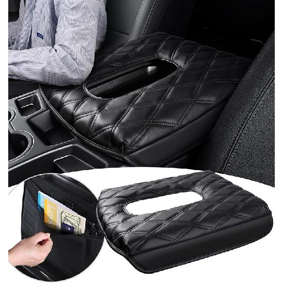 Center Console Armrest Cover For Chevy Chevrolet Silverado/GMC Sierra -2024 2025, Tahoe & Suburban & Yukon -2025, PU Leather Middle Console Cover