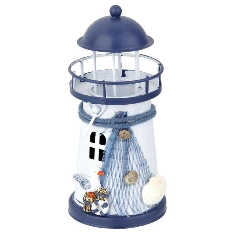 Vintage Mediterranean Style Iron House Candlestick Candelabrum Candle Holder