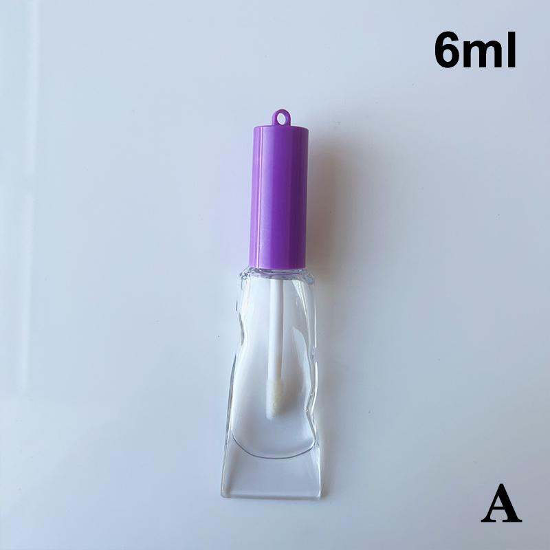 

6Ml Lip Gloss Tubes Empty Abs+Pet Big Brush Rod Round Cosmetic Tube Clear Lip Balm Bottle Refillable Gloss Containers Packing A фиолетовый