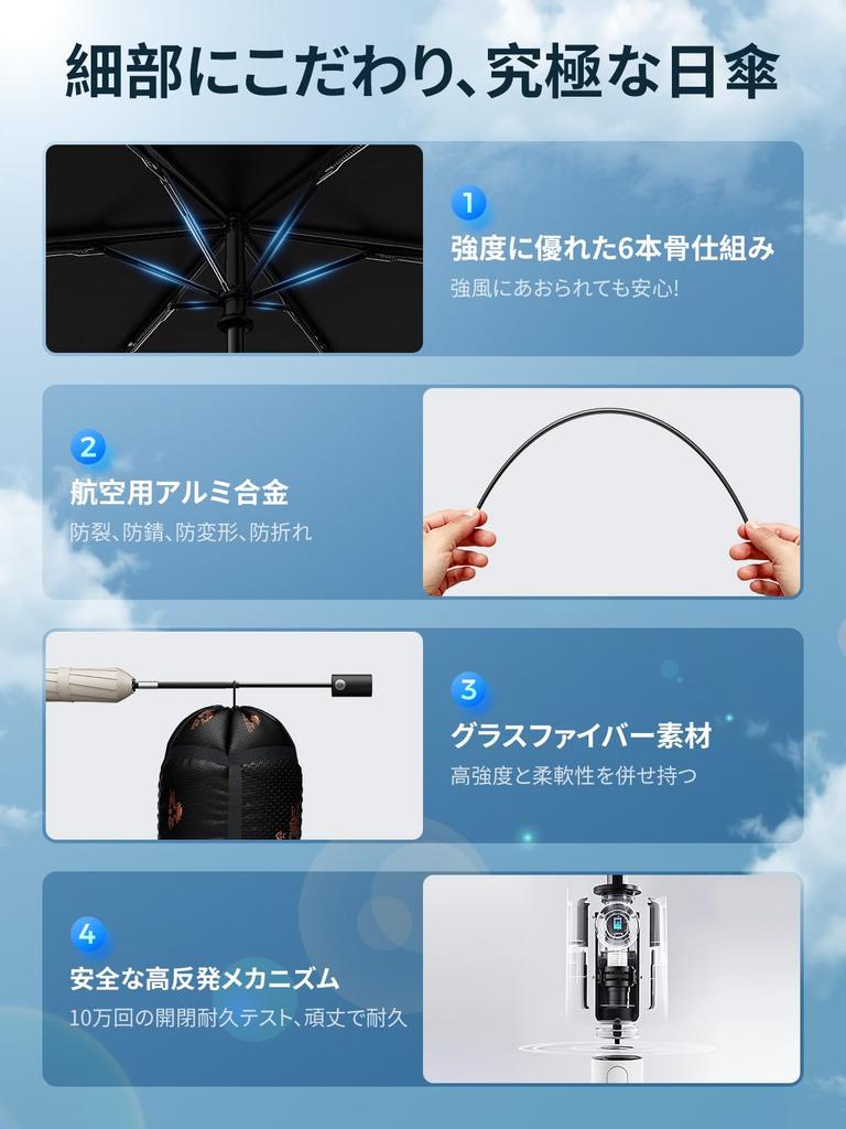 Folding Parasol with UV Light and Heat Improved Automatic UPEB Folding UV Suitable for Sun and for and Includes Storage A Perfect Gift for or Quality