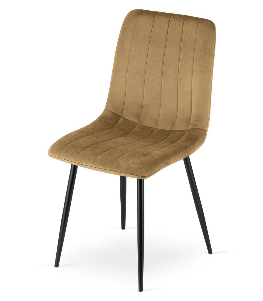 LAVA Chair - Brown Velvet / Black Legs X 4