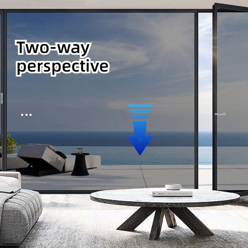 40*100CM Skleněná Tepelná Izolace, Ochrana proti Slunci, Anti-ultrafialová Fólie, Stínění, Stínění, Průhledná Průsvitná Nálepka, Fólie Měnící Barvu Šedá a Černá