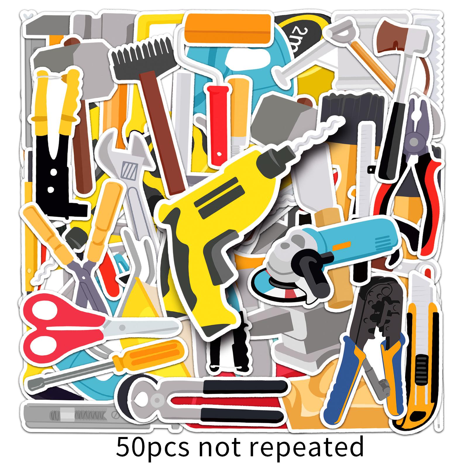 

50 Мультяшных Инструментов Дудл Персонализированная Жвачка Креативное Украшение Наклейки Водонепроницаемые для Автомобиля Чемодана