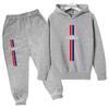 Jungen und Mädchen Herbst Freizeit Buchstabe Paris Aufdruck Hoodie+Hosen Anzug Mode Einfach Sport 2-teiliges Set Sport Trainingsanzug