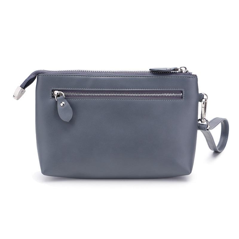 

Клатч-конверт из зернистой кожи большой вместимости, плоский клатч на молнии, мужской кожаный кошелек-клатч нового поколения Main picture: customized on demand светло-синий