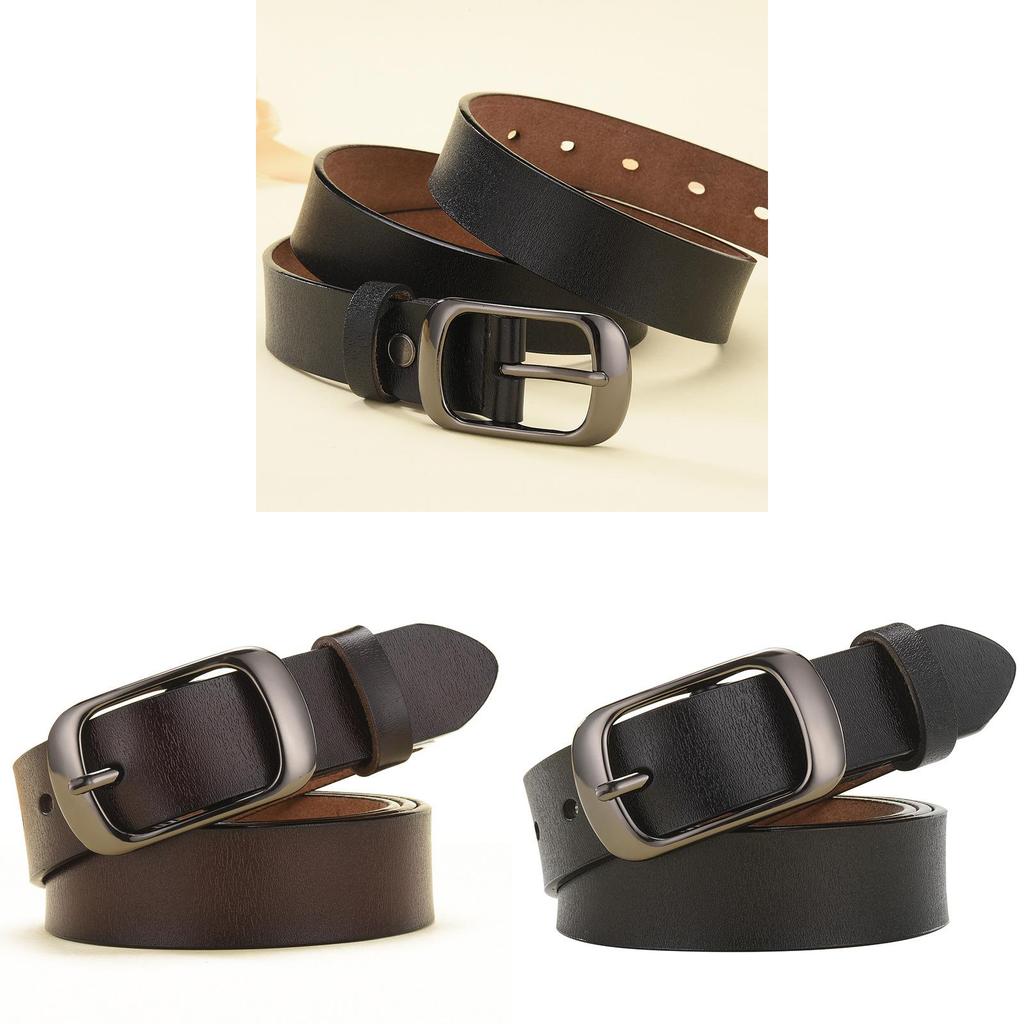 Minimalist Leather Belt For Women Summer Fashion Pu Alloy Buckle Casual Accessory