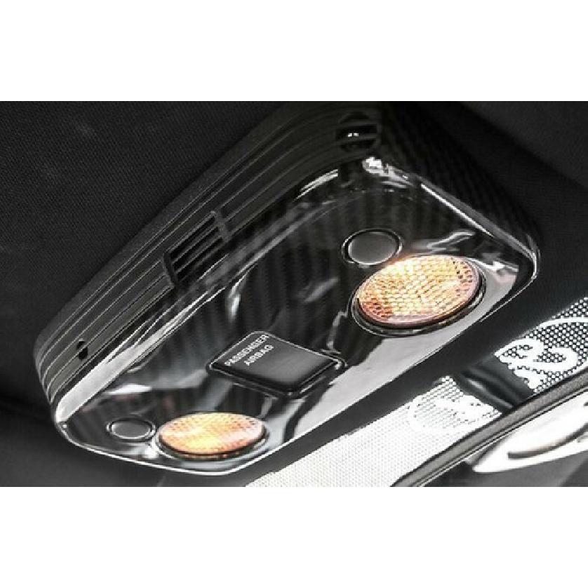 For Ford Mustang 2015- Real Carbon Fiber Front Reading Light Lamp Frame Trim