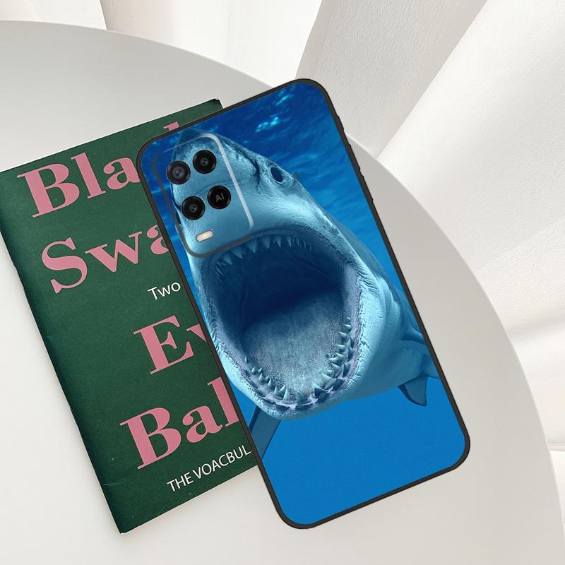Ferocious Shark Animal Case For Oppo A58 A78 A98 A15 A16 A17 A52 A72 A76 A96 A54 A74 A94 A57 A77 A54S A57S Cover