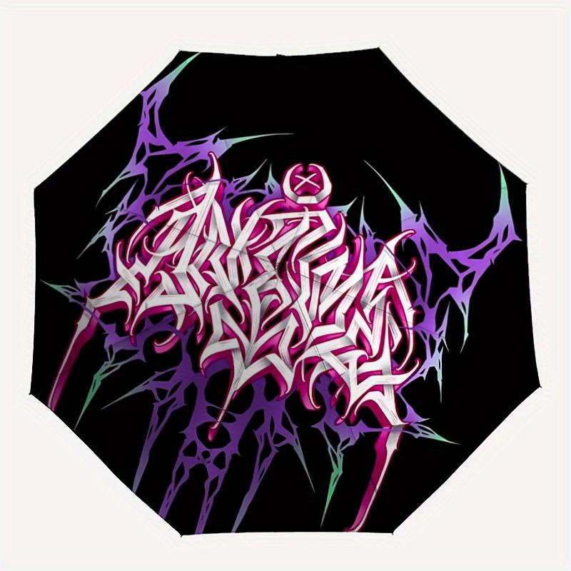 

1pc Graffiti Art Automatic Open/close Folding Umbrella, Compact Portable Travel Umbrella, Durable Construction yy250809087