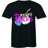 My Wife Rocks Funny T Shirt Wedding Guitar Valentines Day Vintage Slightly Fashion Breathable Stretched Casual Homme