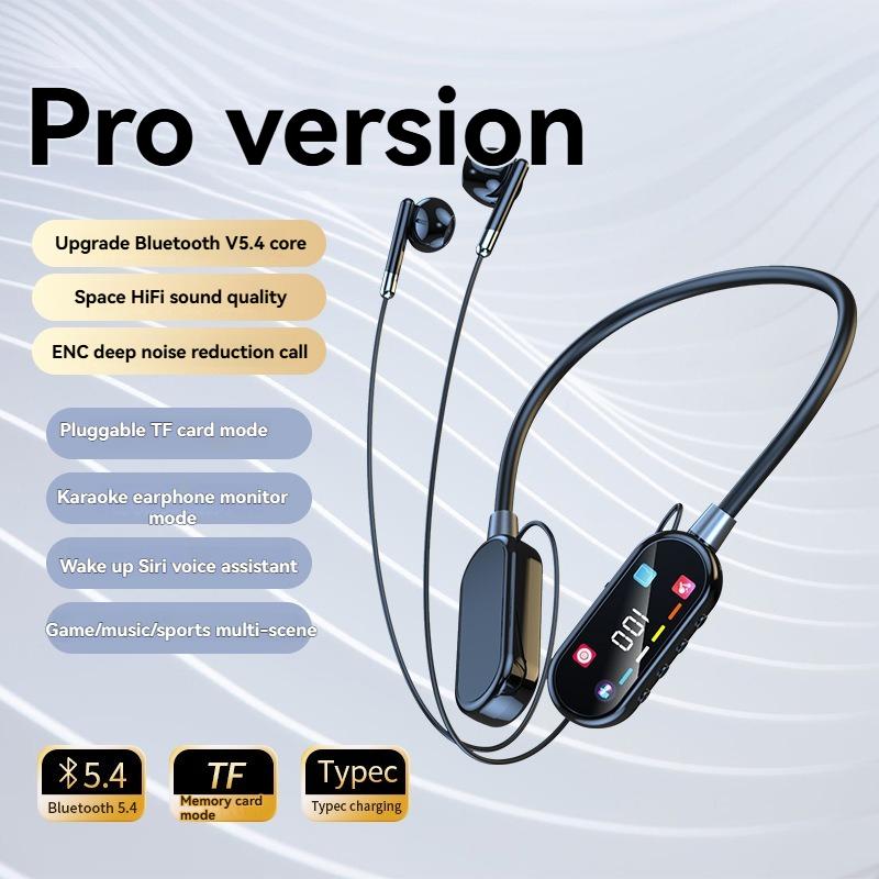 Kolorowy Ekran Słuchawki Bluetooth 5.4 Słuchawki na Szyję Bezprzewodowe Zestawy Słuchawkowe HiFi Stereo Redukcja Szumów Słuchawki douszne na Koncert