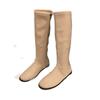 French niche long boots women's shoes 2025 new autumn and winter solid color thin but knee high knight boots
