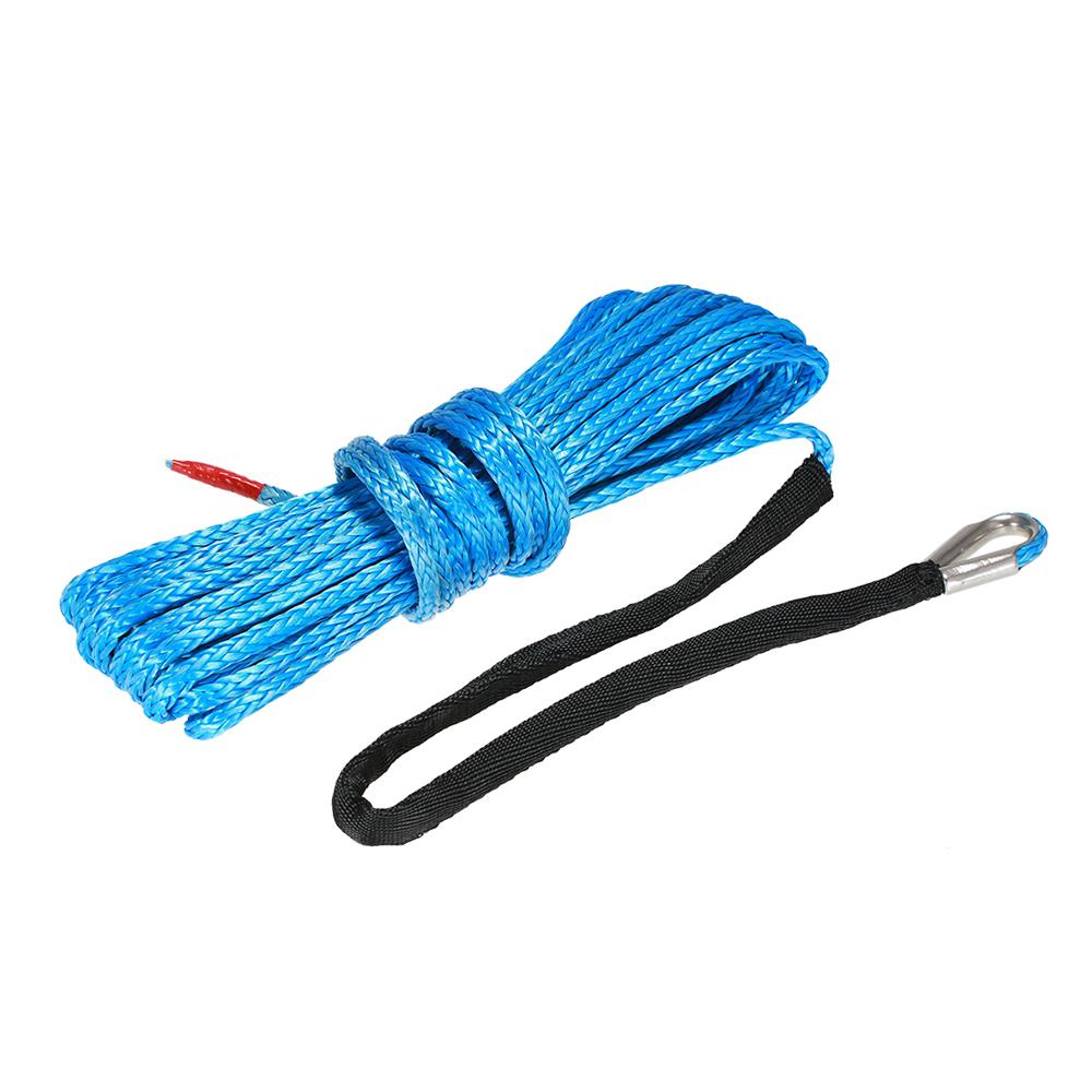 6.5mm*15m 1/4'' x 50' 6600lbs Synthetic Winch Rope Cable,Blue
