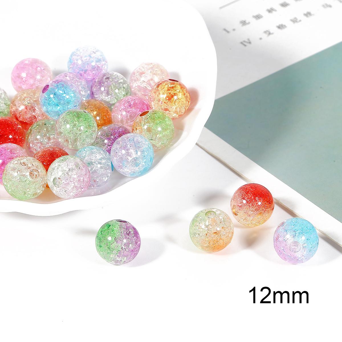 

8-14 мм білі та випадкові змішані кракелюрні акрилові розсипні кулькові намистини для виготовлення модних прикрас своїми руками 12mm 10pcs