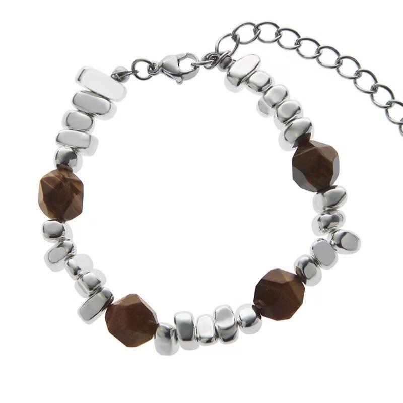 Niche design new Chinese retro bracelet, high-end sense, simple and generous men s broken silver color matching jewelry is hot-selling