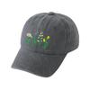 Floral Embroidered Polyester Baseball Cap - Adjustable Sun Protection Casual Hat