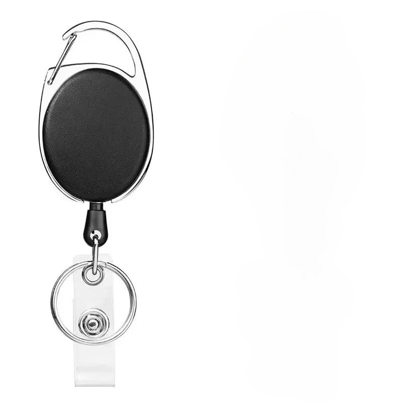 

Выдвижной бейдж-ролик с держателем для карт, клипсой-роликом, брелоком для ключей, выдвижной держатель для ID-карты, держатели-брелоки для офисного бейджа с именем чёрный