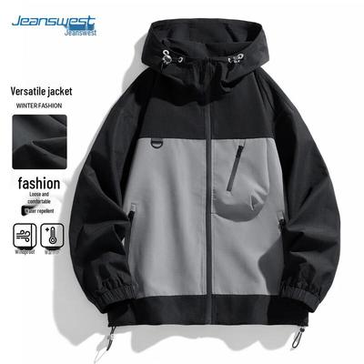 JEANSWEST Unisex Outdoor Hooded Windbreaker Jacket