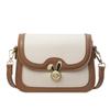 Spring and summer contrasting color small square bag, new trendy high-end texture versatile shoulder bag, simple commuter messenger bag