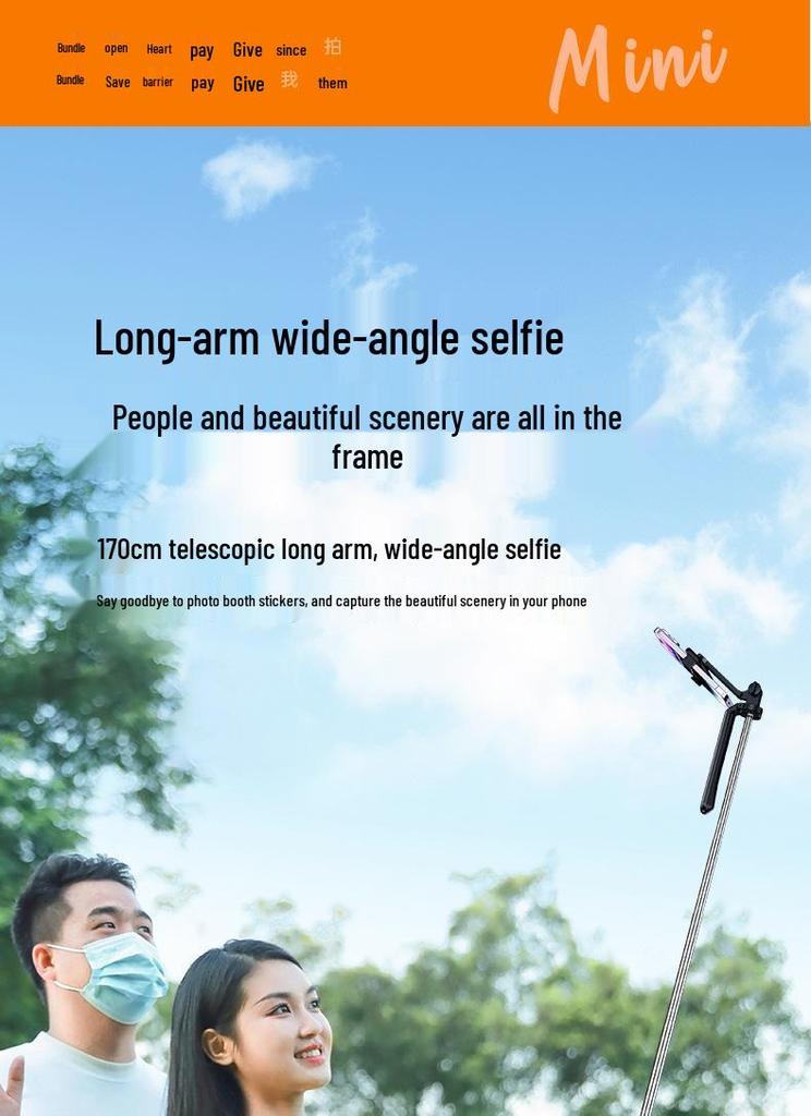Portable Selfie Stick Tripod with Bluetooth Remote for Photography and Travel