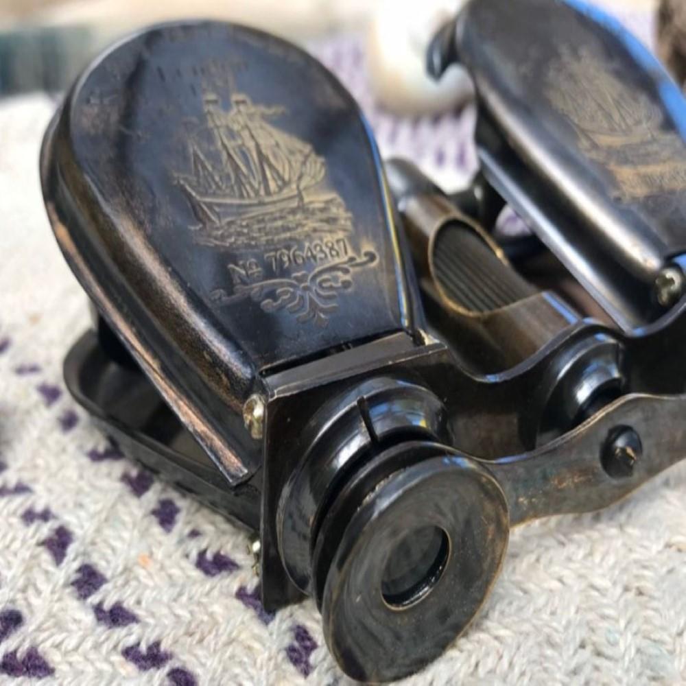 Vintage Mosiężny Luneta Szpiegowska Binokular – Ręcznie Robiony Antyczny Mosiądz, 10,16 cm