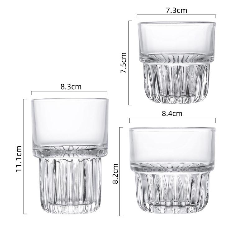155ml/250ml/316ml Vintage American Coffee Mug Latte Mocha Coffee Cups Heat-resistant Drinking Glasses Transparent Cappuccino Cup