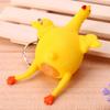 Funny Chicken Egg Laying Hens Crowded Stress Ball Keychain Portable Squeeze Chicken Key Ring Funny Spoof Tricky Gadgets Toy