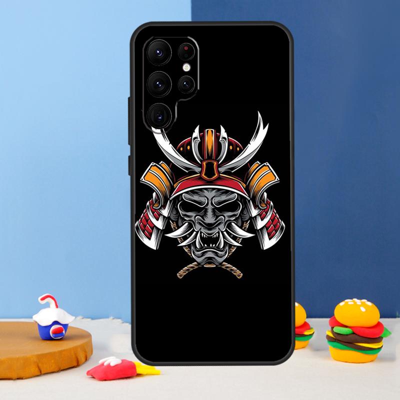 Japanese Samurai Oni Mask Phone Case For Samsung Galaxy S24 Ultra S9 S10 S20 FE S22 S21 S23 Plus S25 Ultra Cover Coque