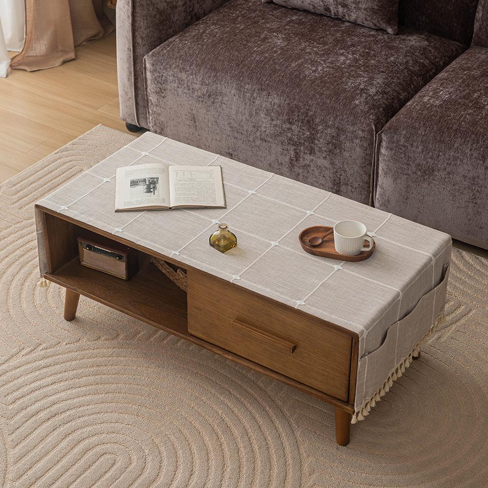 1pcs Creative Multi-function Waterproof Tablecloth Simple Grid Dining Table Decoration Table Cloth Home Storage Tablecloth