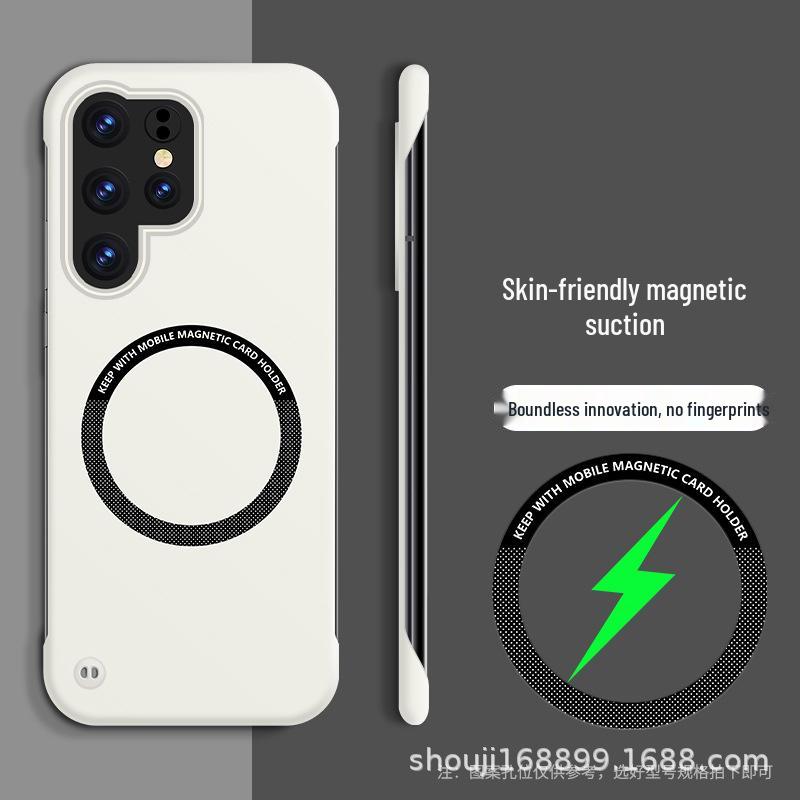 Magnetický ochranný kryt bez okrajů Samsung S25/S22/S23ultra - Design s pocitem kůže