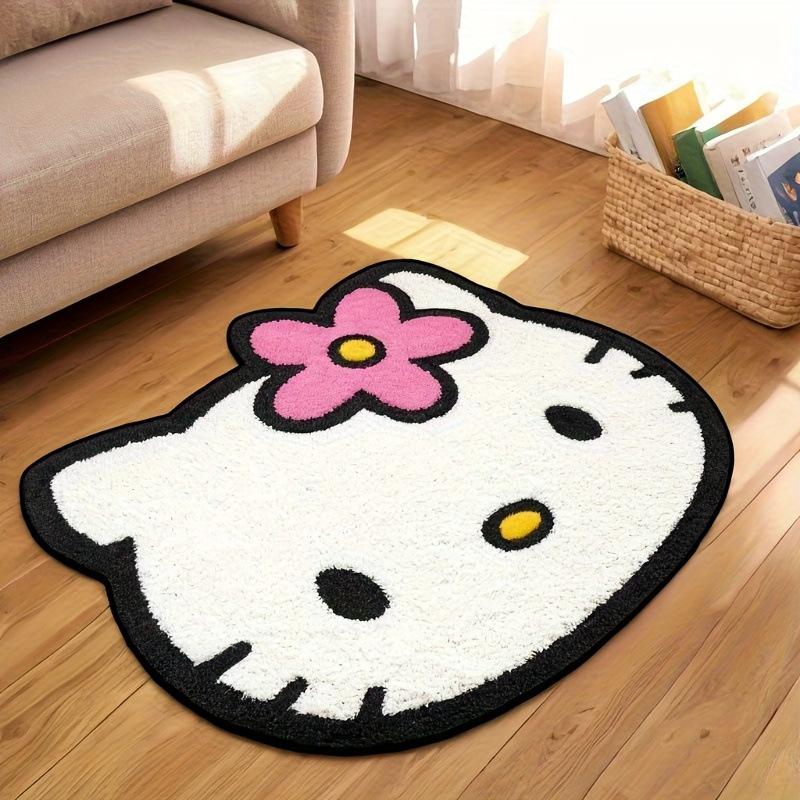 Cartoon Hello Kitty imitation cashmere floor mat bathroom absorbent non-slip mat
